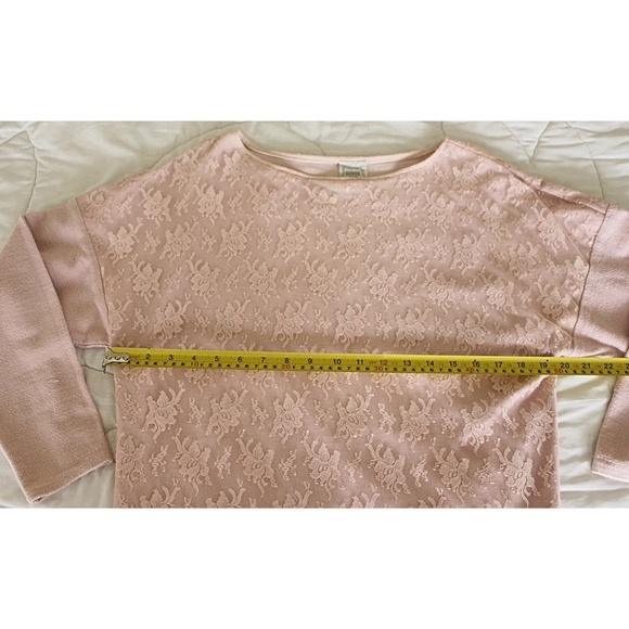 Gunne Sax - Vintage 1970s (Original Tag) Lace Sweatshirt, Pink, Med - Picture 7 of 9